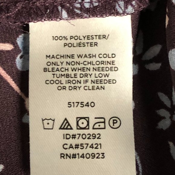 Loft Purple blue floral Top Women L obo - Picture 7 of 9